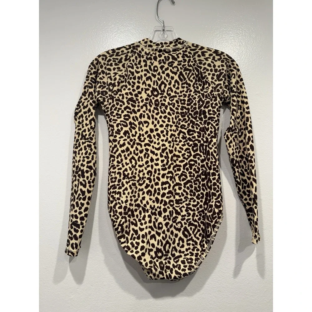 Crewcuts Long Sleeve Swimsuit Girls Size 14 Leopard Print Rashguard Vacation UPF